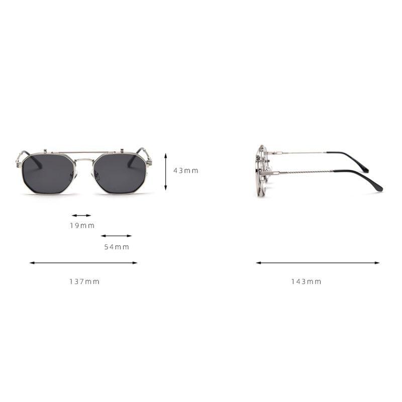 Flat Lens Hexagonal Sunglasses Polarized Polygon Flips Up Popular Design Sunglasses For Women Vintage Shape Punk Sunglasses For Men Attractive Elegant Sunglasses For Women Eyeglasses Shades