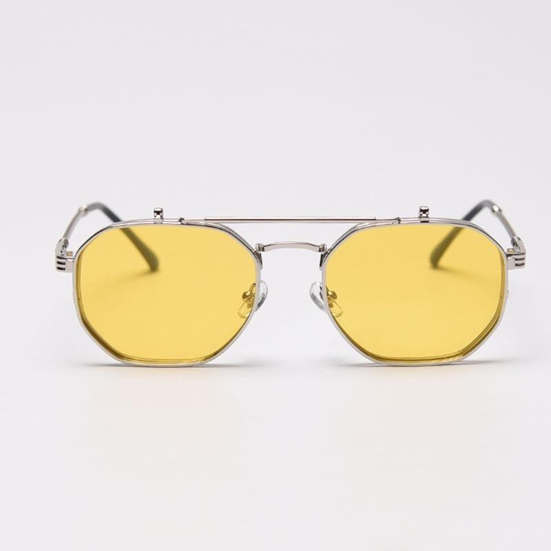 Flat Lens Hexagonal Sunglasses Polarized Polygon Flips Up Popular Design Sunglasses For Women Vintage Shape Punk Sunglasses For Men Attractive Elegant Sunglasses For Women Eyeglasses Shades