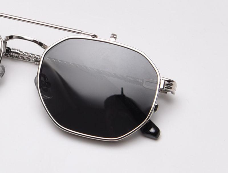 Flat Lens Hexagonal Sunglasses Polarized Polygon Flips Up Popular Design Sunglasses For Women Vintage Shape Punk Sunglasses For Men Attractive Elegant Sunglasses For Women Eyeglasses Shades