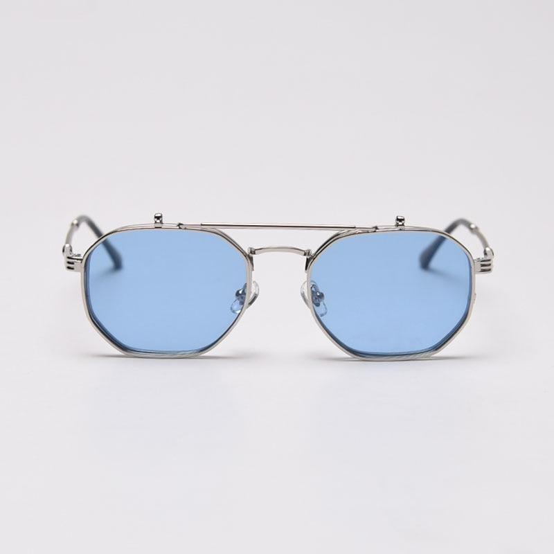 Flat Lens Hexagonal Sunglasses Polarized Polygon Flips Up Popular Design Sunglasses For Women Vintage Shape Punk Sunglasses For Men Attractive Elegant Sunglasses For Women Eyeglasses Shades