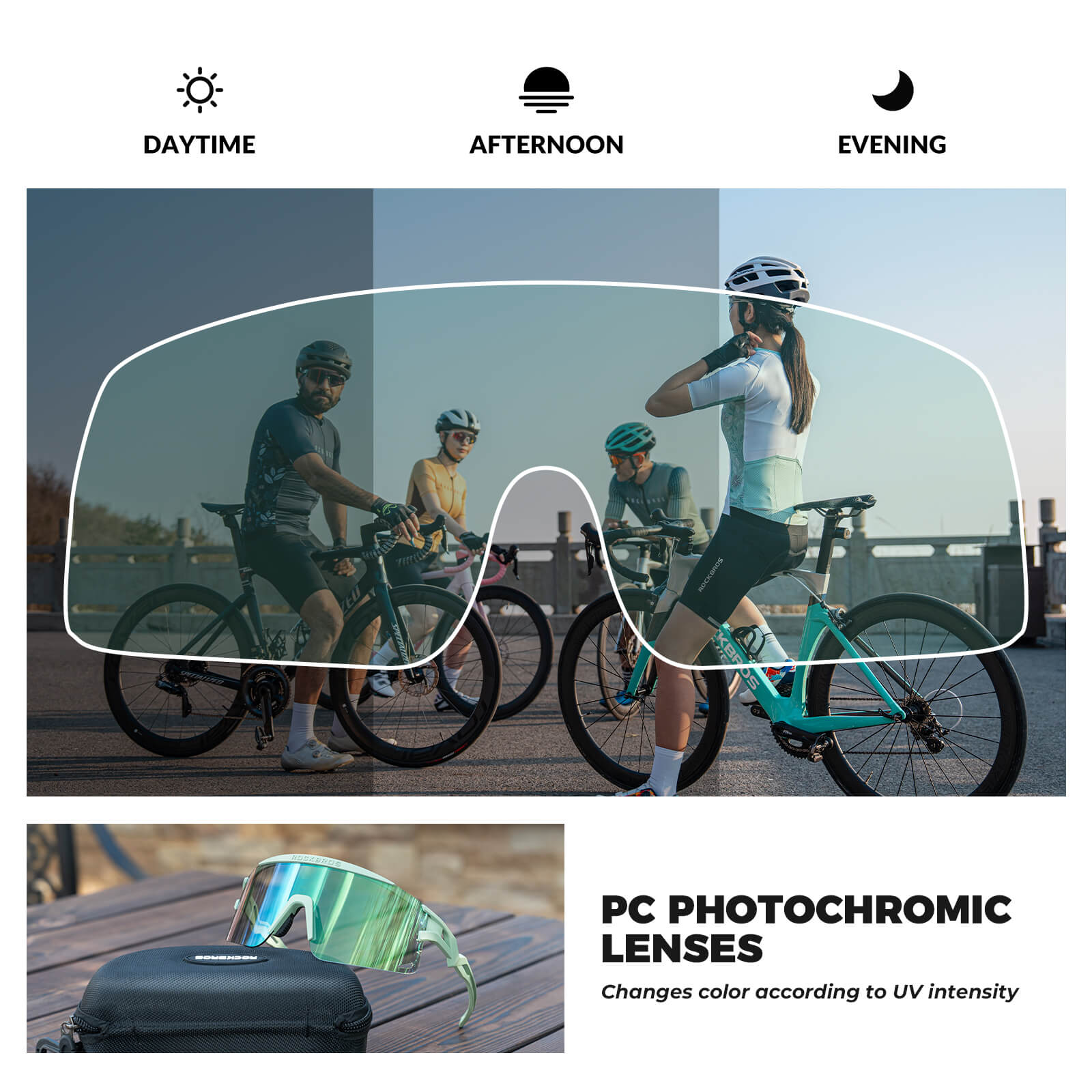 Half Frame Photochromic Cycling Sunglasses - SP337